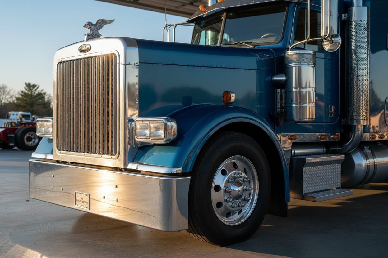 Chrome truck details, polished and maintained