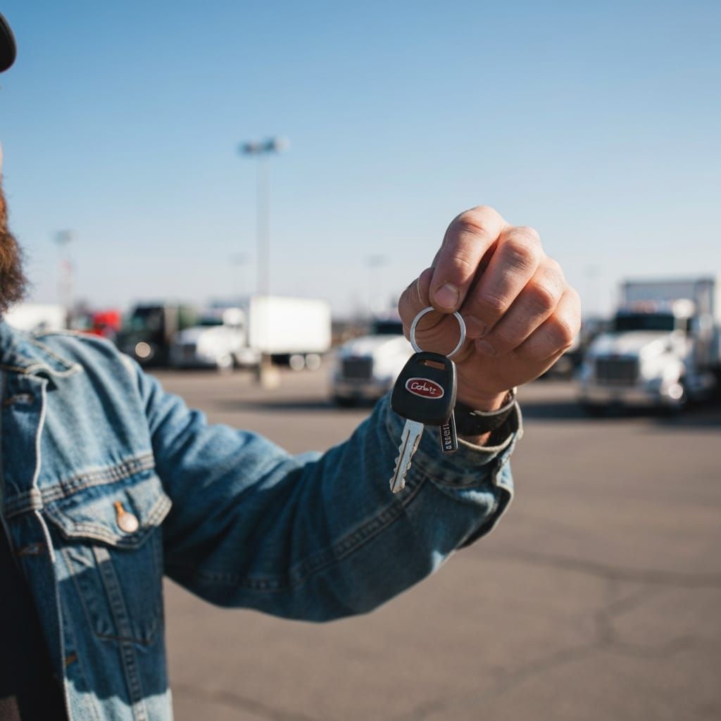 Truck keys held up at dealership